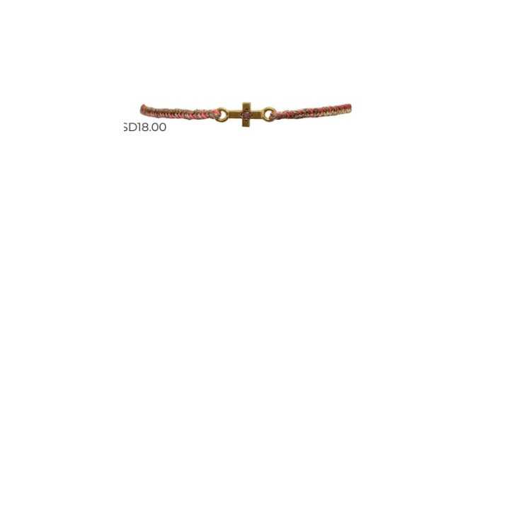 BRACELET CRUZ OR VERMEIL ET TOURMALINE ROSE