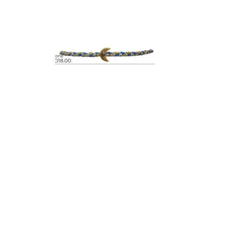 BRACELET MOON TONS BLEU OR VERMEIL ET AIGUE MARINE