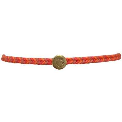 BRACELET HAPPY FAIT MAIN TONS FLUO AVEC SMILEY DORE 2