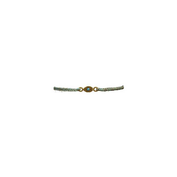 PULSEIRA EYE CHARM BRAID OURO VERMIL E TURQUESA