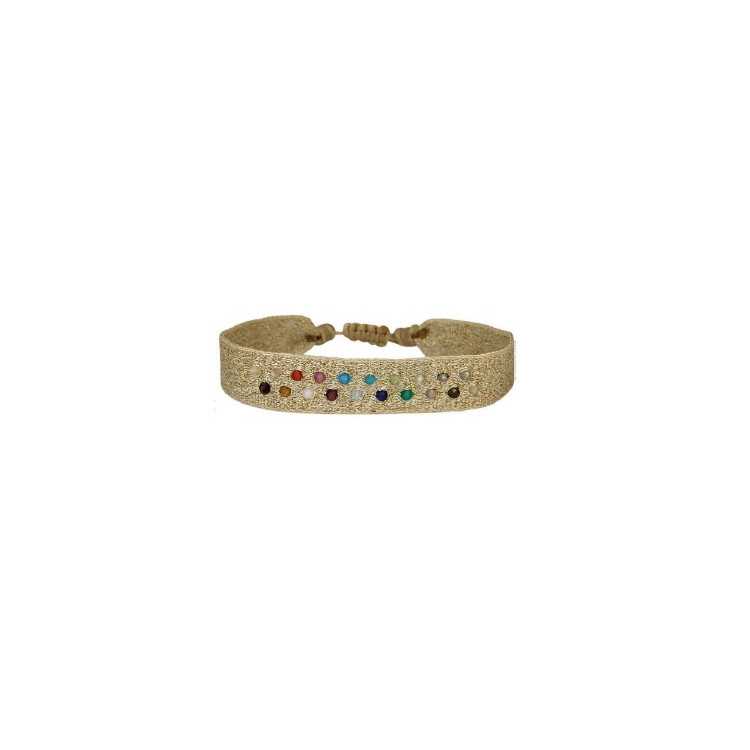 PULSEIRA DE OURO MT160 PARIS COM PEDRAS PRECIOSAS