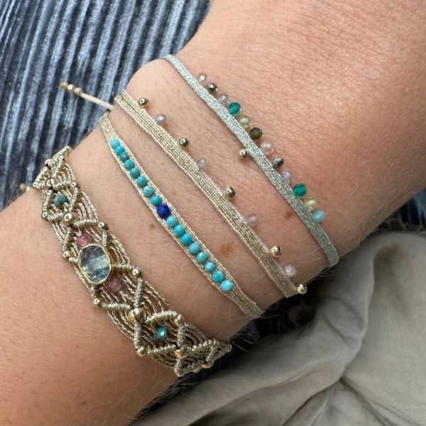 BRACELET MT24 FRIDA TRESSE AVEC LAPIS LAZULI ET TURQUOISE