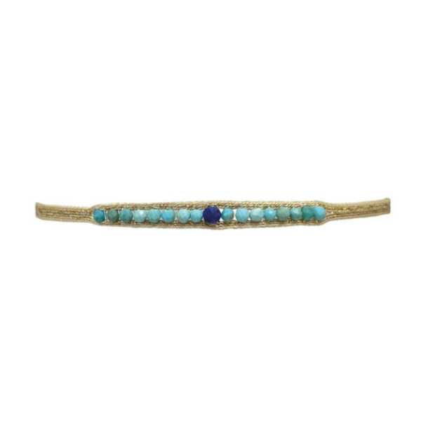 BRACELET MT24 FRIDA TRESSE AVEC LAPIS LAZULI ET TURQUOISE