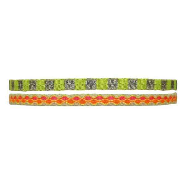 LOT MT40 NEON TISSE À LA MAIN ORANGE, ROSE, BEIGE ET VERT
