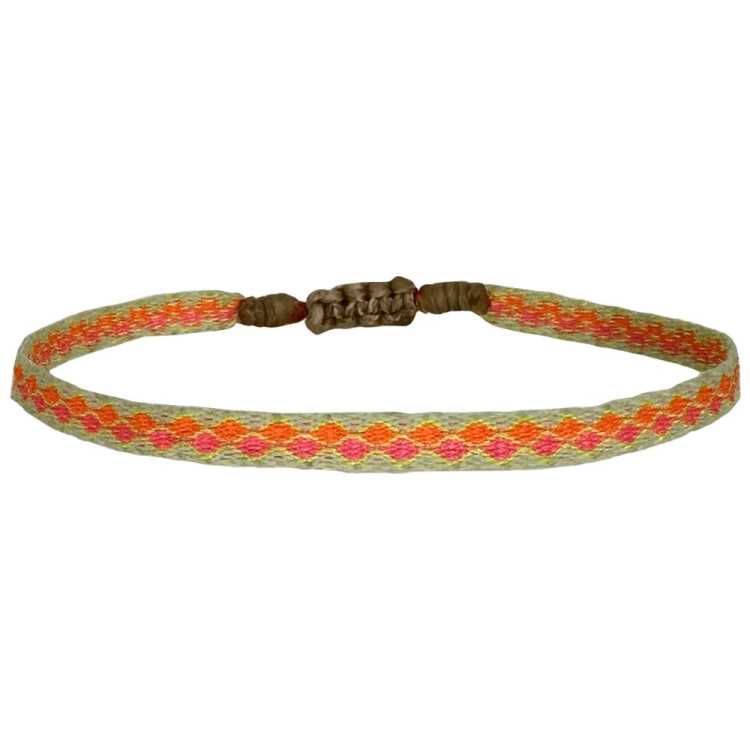 LOT MT40 NEON TISSE À LA MAIN ORANGE, ROSE, BEIGE ET VERT