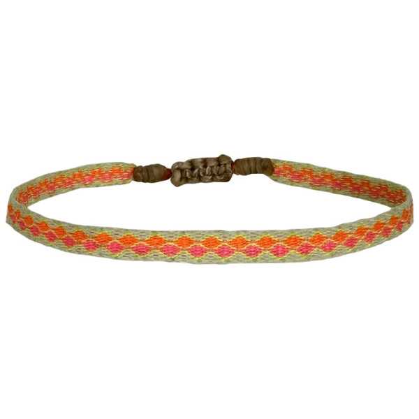 LOT MT40 NEON TISSE À LA MAIN ORANGE, ROSE, BEIGE ET VERT