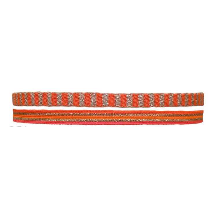 LOT MT40 NEON TISSE À LA MAIN TONS ORANGE ET OR