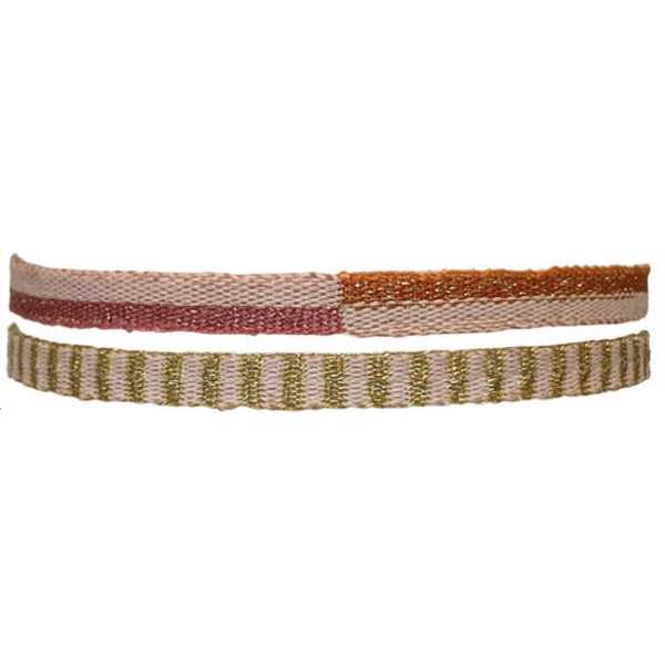 LOT MT40 SPARKLE TISSE À LA MAIN TONS BORDEAUX, ROSE ET OR