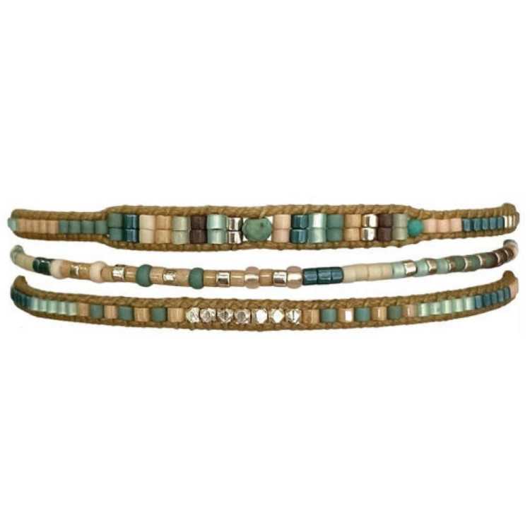 3 BRACELETS EN TURQUOISE ET PERLES A FACETTES EN ARGENT STERLING