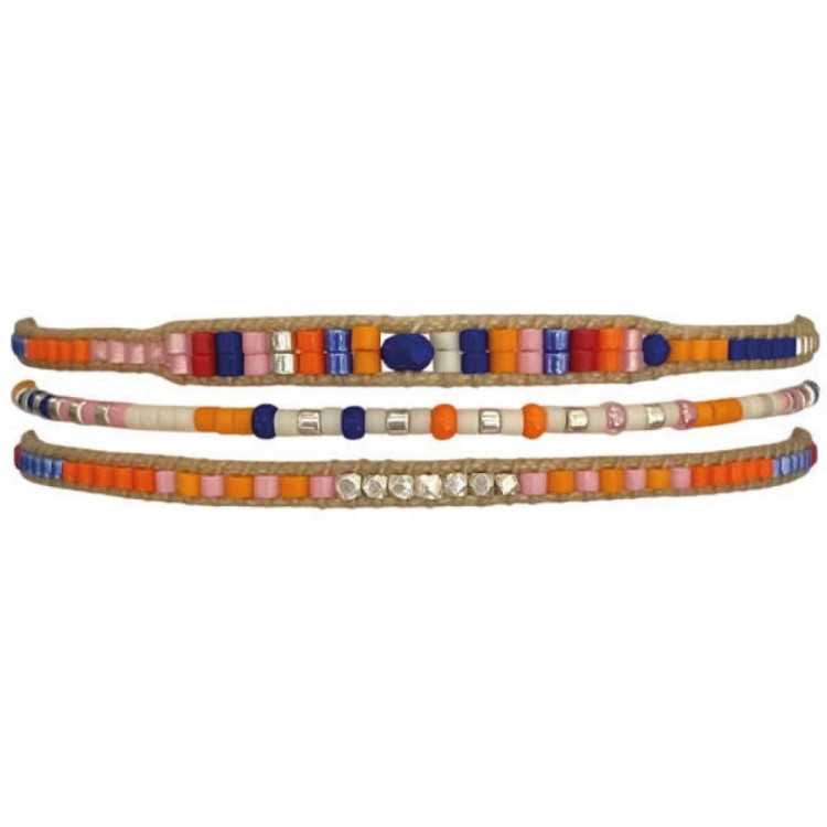 3 BRACELETS EN LAPIS LAZULIET PERLES A FACETTES EN ARGENT STERLING