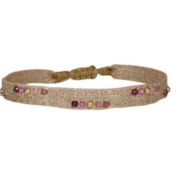 BRACELET IRIS PIERRES SEMI-PRECIEUSE ET PERLES OR 14K