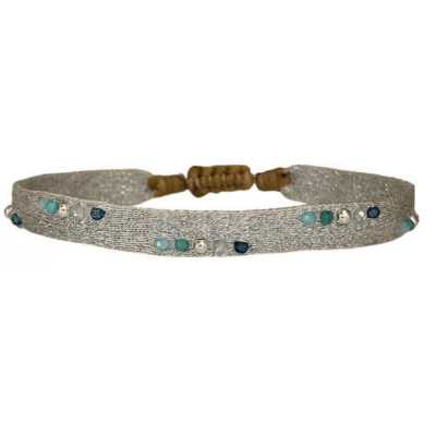 BRACELET IRIS PERLES ARGENT ET PIERRES SEMI-PRECIEUSES 2