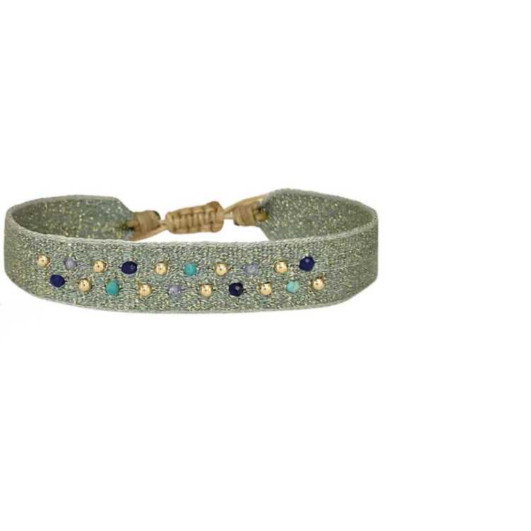 BRACELET MT160 PARIS DORE AVEC PIERRES PRECIEUSES