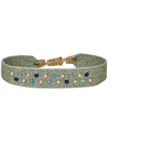 BRACELET MT160 PARIS DORE AVEC PIERRES PRECIEUSES