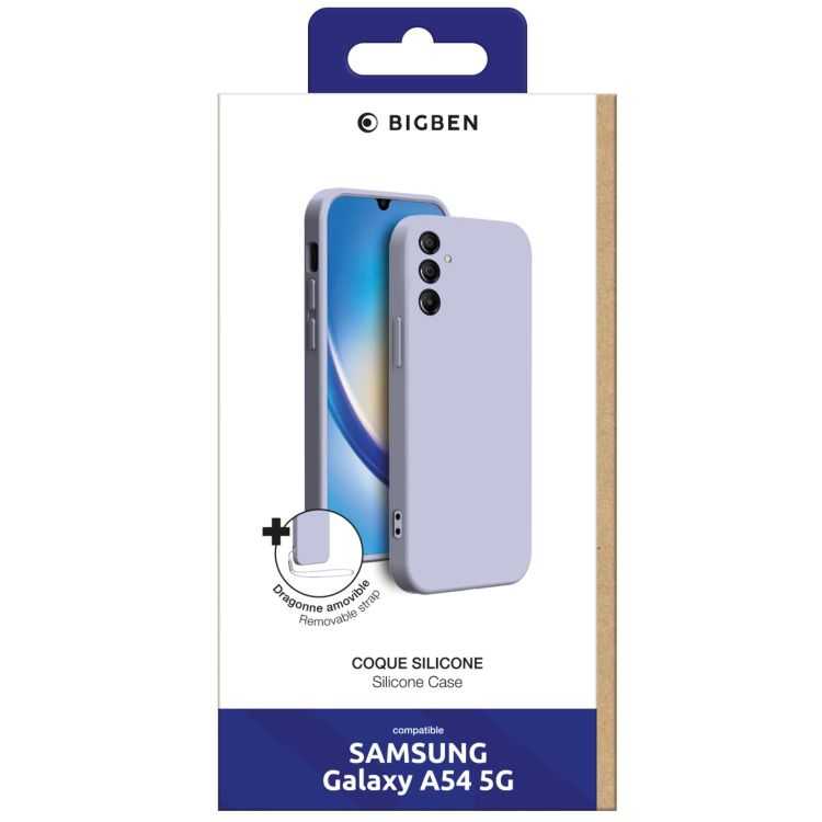 COQUE SILICONE ET DRAGONNE LAVANDEG A54 5G