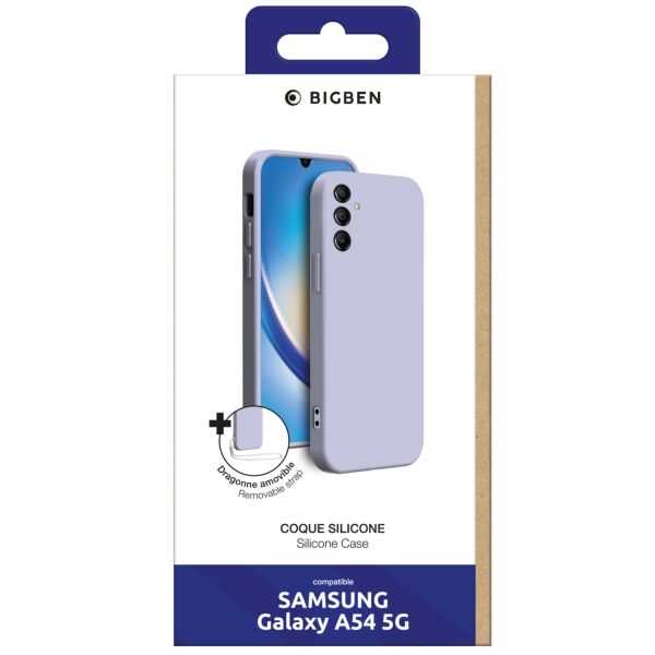 COQUE SILICONE ET DRAGONNE LAVANDEG A54 5G