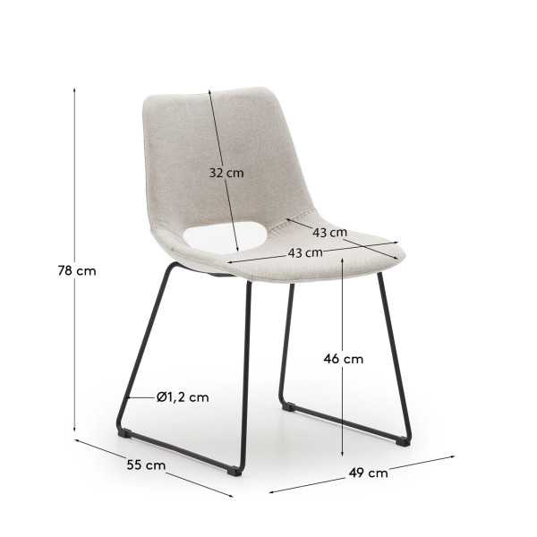 ZAHARA CHAIR CHENILLE BEIGE AND BLACK...