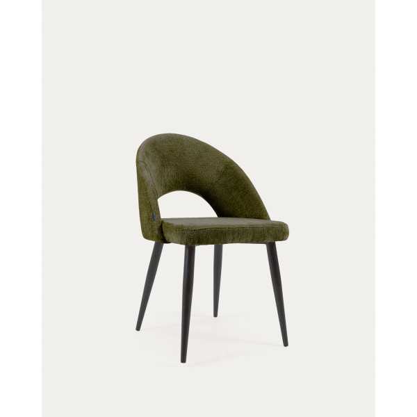 CHAISE MAEL EN CHENILLE VERTE ET...