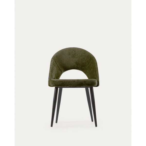 CHAISE MAEL EN CHENILLE VERTE ET...