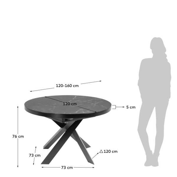 VASHTI EXTENDABLE ROUND TABLE Ø 120...