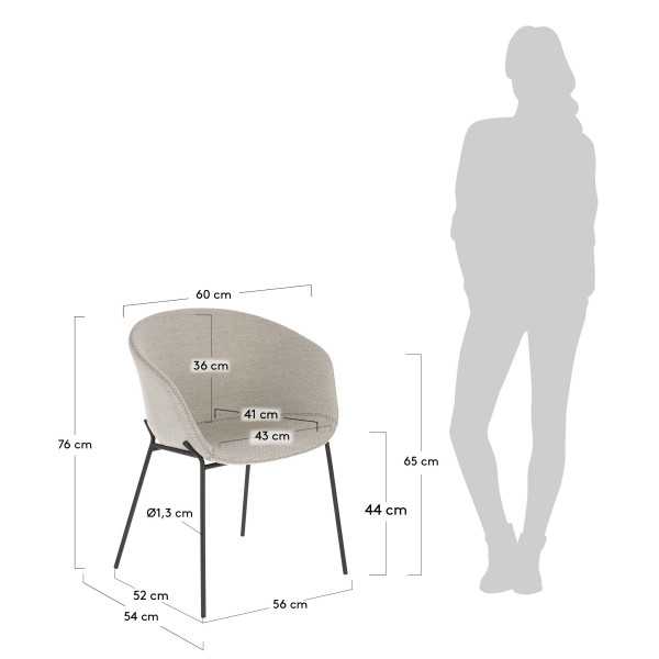 YVETTE LIGHT GRAY CHAIR