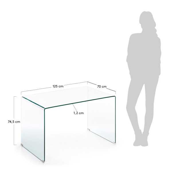 BUREAU BURANO 125 X 70 CM EN VERRE