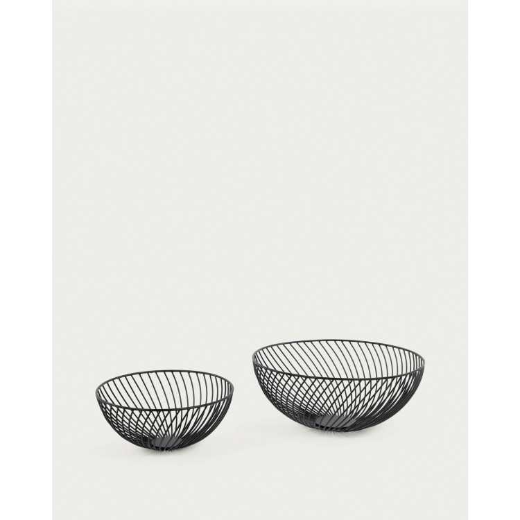 ELUNEY SET OF 2 BLACK METAL BOWLS