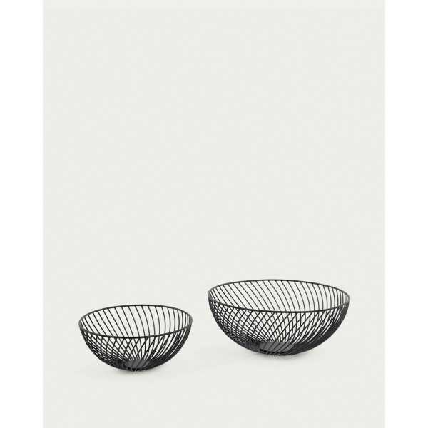 ELUNEY SET OF 2 BLACK METAL BOWLS