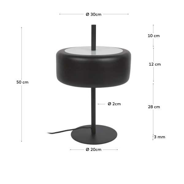FRANCISCA LAMP IN BLACK METAL AND GLASS