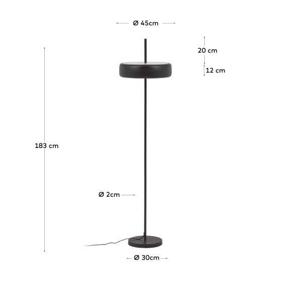 FRANCISCA FLOOR LAMP IN BLACK METAL...