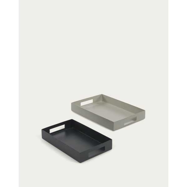 LOT GHISLAINE DE 2 PLATEAUX EN METAL...