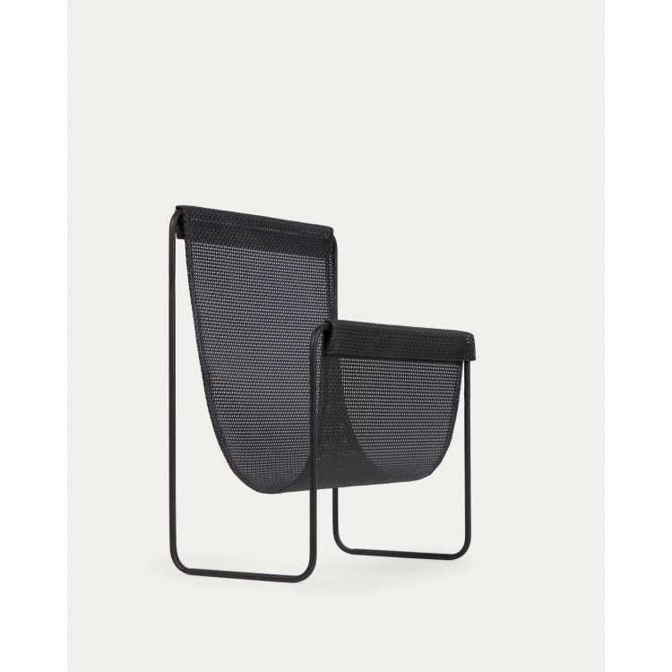  PORTE-REVUES SIANA NOIR ET MÉTAL NOIR