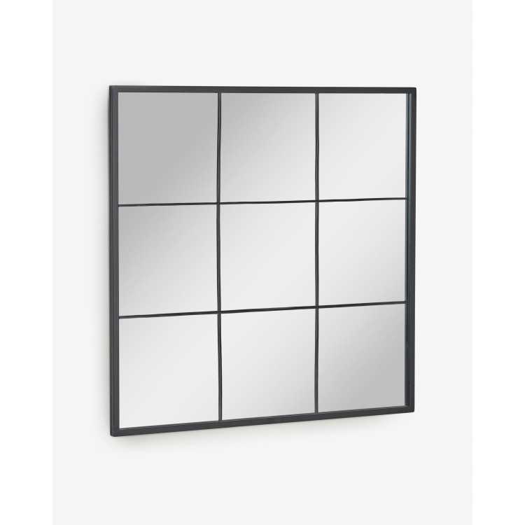 ESPELHO DE PAREDE ULRICA 80 X 80CM METAL PRETO
