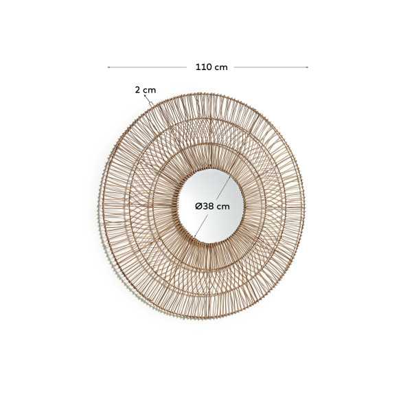VIVIANA MIRROR Ø 110 CM NATURAL RATTAN