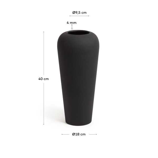 SMALL WALTER VASE 40 CM BLACK METAL