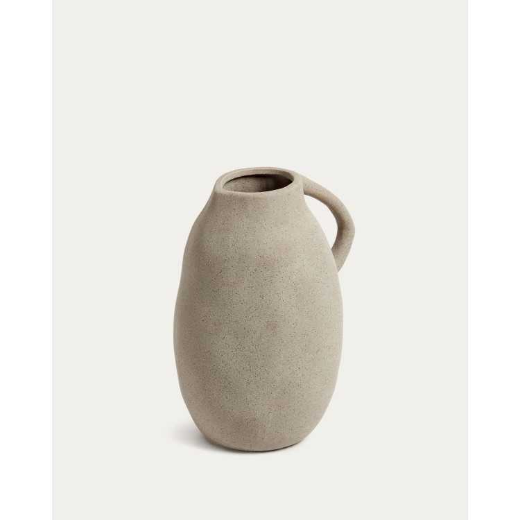 JARRO YANDI 24,5 CM ACABAMENTO CERÂMICO BEGE
