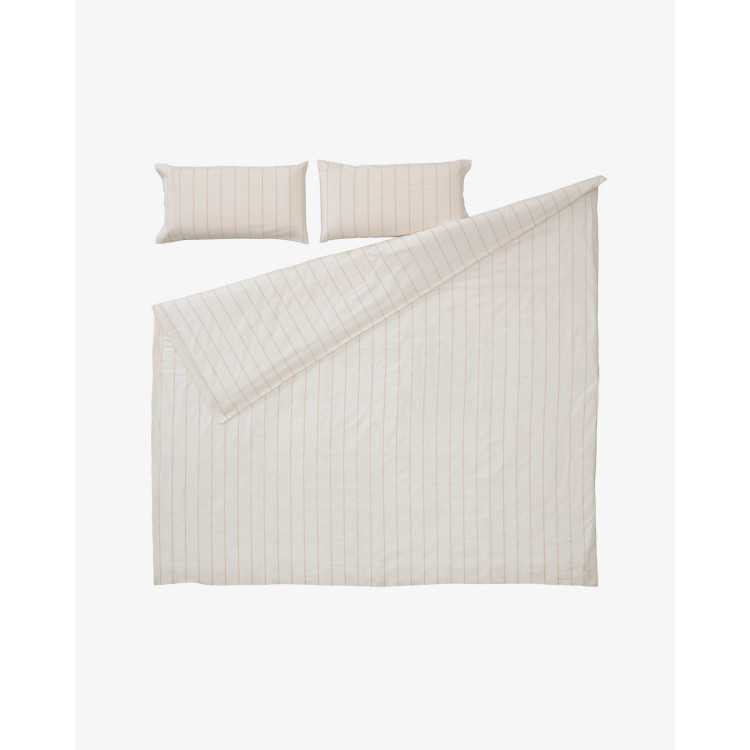KALID SET 135 X 190 CM ORGANIC COTTON BEIGE STRIPES