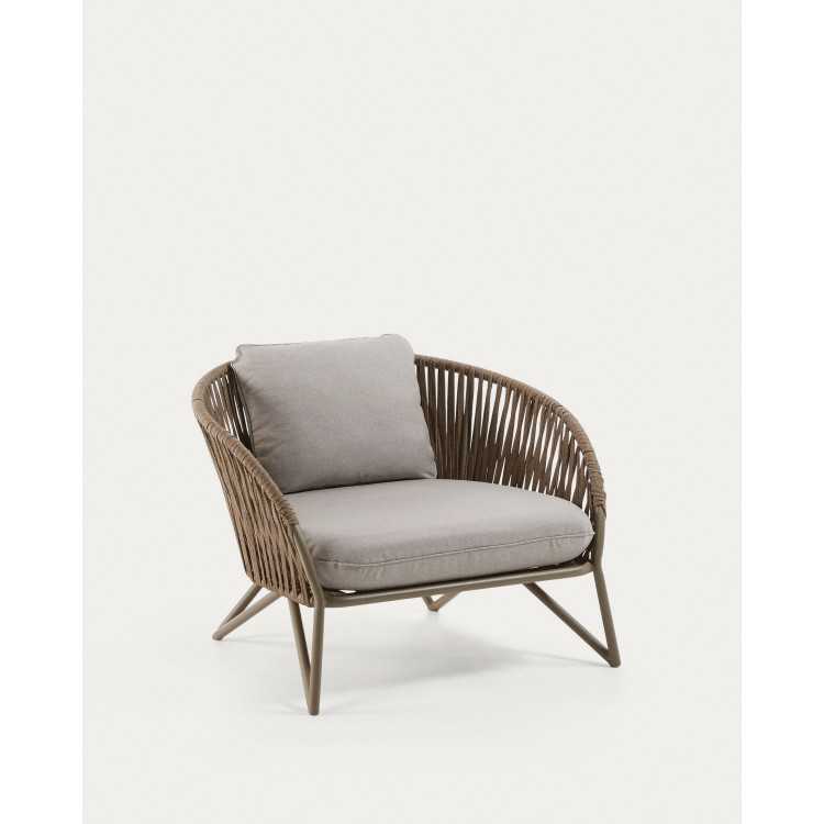 BRANZIE ARMCHAIR IN BROWN AND GRAY ROPE
