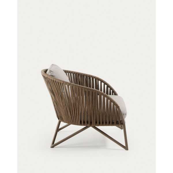 BRANZIE ARMCHAIR IN BROWN AND GRAY ROPE