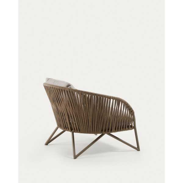 BRANZIE ARMCHAIR IN BROWN AND GRAY ROPE