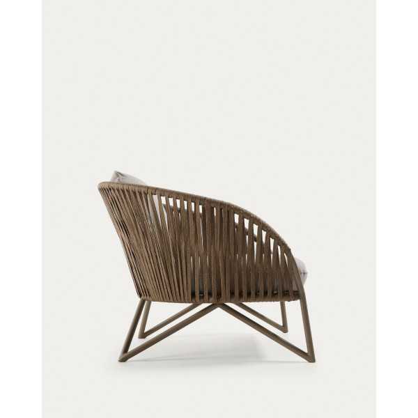 BRANZIE ARMCHAIR IN BROWN AND GRAY ROPE