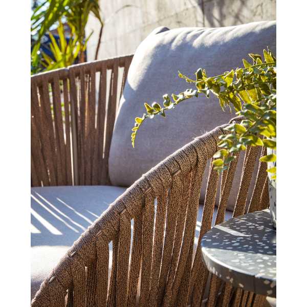 BRANZIE ARMCHAIR IN BROWN AND GRAY ROPE