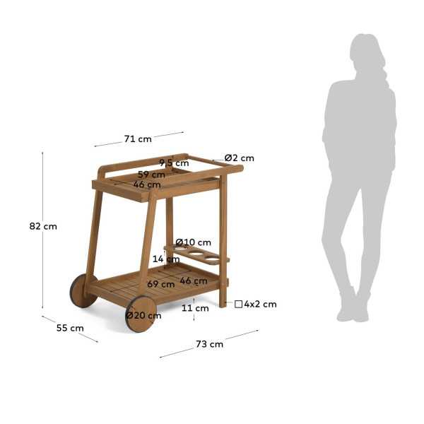 FELISA SOLID ACACIA WOOD TROLLEY