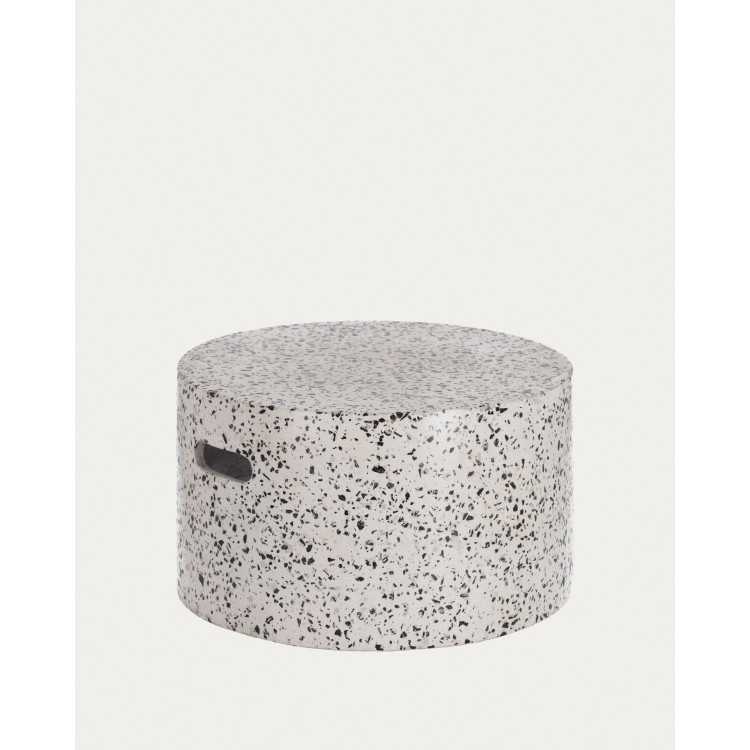 MESA DE CENTRO PARA EXTERIOR JENELL 52CM EM TERRAZZO BRANCO