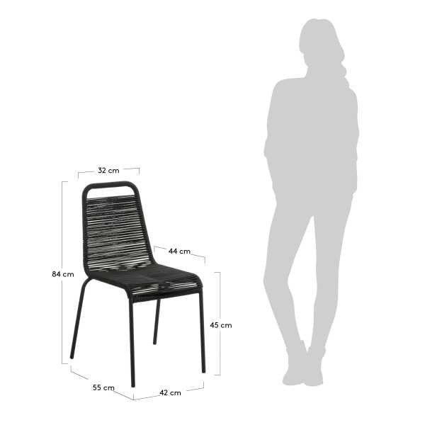 LAMBTON CHAIR IN BLACK ROPE AND BLACK...
