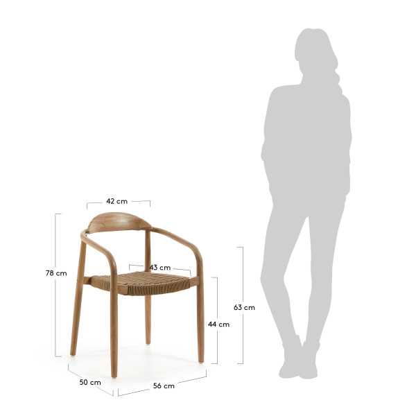 NINA CHAIR IN SOLID ACACIA WOOD AND...
