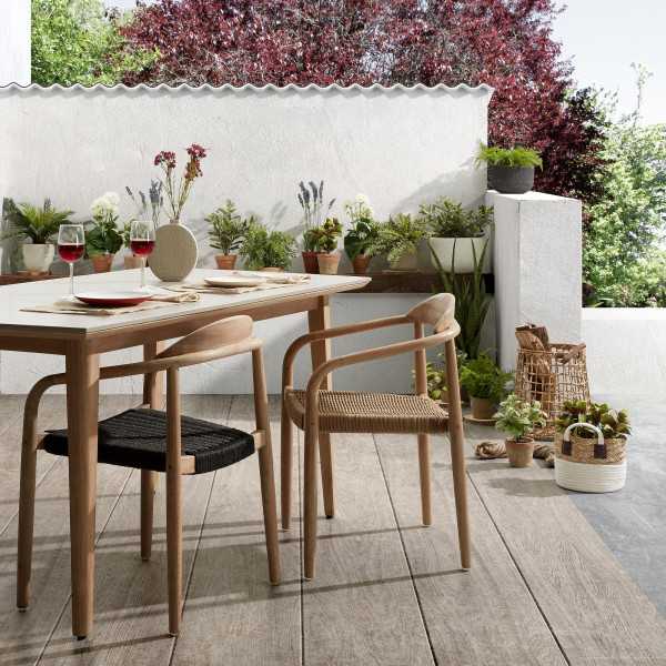 NINA CHAIR IN SOLID ACACIA WOOD AND...