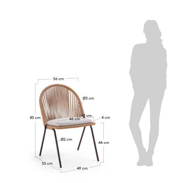SHANN CHAIR IN BEIGE ROPE AND...