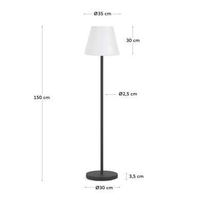 AMARAY OUTDOOR FLOOR LAMP IN STEEL WITH BLACK FINISH 2