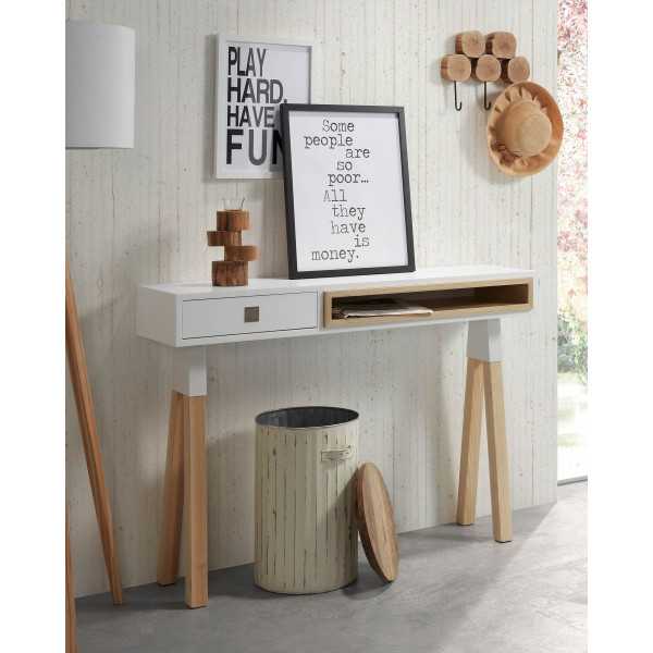 IGUAZU WHITE AND WOOD FLOOR LAMP